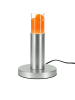 Licht-Erlebnisse Lavalampe EEK G Ø 6 x (H)76 cm in Silber Orange Klar
