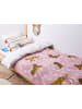 Beliani Kuscheldecke NERAI in Bunt/Rosa/Schwarz - (W) 130 x (H) 0.5 x (L) 170 cm