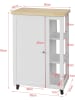 SoBuy Küchenwagen in Weiß und Natur - (B)60 x (H)90 x (T)40cm