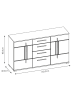 Feldmann-Wohnen Sideboard Cantara weiß Hochglanz / schwarz 150 / 42 / 86cm