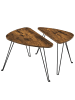 VASAGLE 2er-Set: Beistelltisch in Vintagebraun-Schwarz - (B)38 x (H)47.5 x (T)60 cm