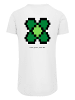 F4NT4STIC Long Cut T-Shirt Silvester Happy New Year Pixel Kleeblatt in weiß