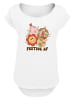 F4NT4STIC Long Cut T-Shirt Festive AF Weihnachten Tree Balls in weiß
