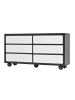 ABRIHOME Sideboard in Grau mit 6 Schubladen 140x38x74,5 cm