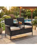SONGMICS Balkonset Gartenmöbel Funland in Schwarz-taupe - (B)131 x (H)84 x (T)65 cm