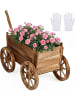 COSTWAY Blumenwagen Holz in Hellbraun