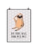 Mr. & Mrs. Panda Poster Faultier Vogel mit Spruch in Grau Pastell