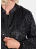 GOLDNER Kurzgröße:  Blouson Edler Perlen-Blouson mit Pailletten in schwarz / metallic / gemustert