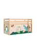 58 aufm Kessel KINDERBETT Karolina 210x114x106 Massivholz Natur Textilset Dino
