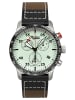 Zeppelin Herrenuhr Chronograph Eurofighter Weiß / Braun / Silber