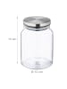 relaxdays 3 x Vorratsglas in Transparent/ Silber - 700 ml