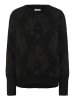 Kaffe Strickpullover KAsandra Regular fit in Black Silver Lurex Jacquard