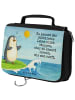 Mr. & Mrs. Panda Badetasche Pinguin Surfer Design mit Spruch in Weiß