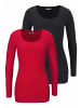 FLASHLIGHTS Langarmshirt in rot, schwarz