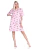 NORMANN kurzarm Nachthemd floralem Schmetterlings print   - 73101 in rosa