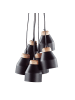 Beliani Pendelleuchten CESTOS in Schwarz/Braun - (W) 12 x (H) 68 x (L) 12 cm
