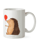 Mr. & Mrs. Panda Camping Tasse Igel Luftballon ohne Spruch in Weiß