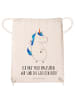 Mr. & Mrs. Panda Baumwolle Beutel Einhorn Mann mit Spruch in Creme