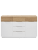 home24 Sideboard Akaa II in Eiche / Weiß