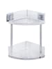 Wenko Eckbadezimmer QUADRO, Vacuum-Loc, 2 Ebenen in Transparent, (B) 20 x (H) 33 cm