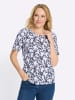 Sieh an! Kurzarmshirt in weiß-marine-bedruckt