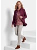 GOLDNER Kurzgröße:  Hemdjacke in Veloursleder-Optik in aubergine