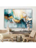 MuchoWow Leinwand bilder Abstrakte Kunst gold blau (BxH)
