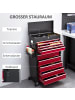 HOMCOM Werkzeugwagen-76L x 33B x 75H cm-Rot