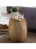 KADIMA DESIGN Couchtisch Rund | Oriental Design, Hammerschlag-Optik, Robust in Gold