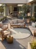 KADIMA DESIGN Outdoor-Teppich ENGADIN Blattmotiv Kurzflor Wohnzimmer Balkon in Salbeigrün