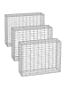 SONGMICS 3er-Set: Gabione in Silbern - (B)100 x (H)80 x (T)30 cm
