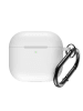 COFI 1453 Silikonhülle kompatibelAirpods 4Karabinerhaken Blau in Weiß