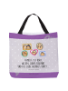 Mr. & Mrs. Panda Tote Bag Igel Familie mit Spruch in Grau Pastell