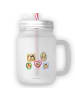 Mr. & Mrs. Panda Glas Igel Familie ohne Spruch in Transparent