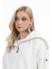 DreiMaster Damen Oversize Troyer-Sweater in Wollweiss