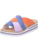 rieker Pantoletten in mauve/bleu/pumpkin