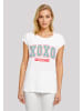 F4NT4STIC Extended Shoulder T-Shirt XOXO University Valentinstag in weiß