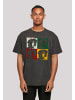 F4NT4STIC Oversize T-Shirt Bob Marley Colour Blocks Two Sleeves Reggae Music in schwarz