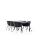 ebuy24 Essgruppe Ellis (7-teilig) Schwarz 85 x 230 cm