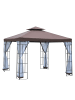 Outsunny Pavillon L297 x W297 x H270 cm Kaffeebraun+Weiß+Schwarz