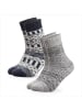 Occulto 2er Pack Dicke Merino Wollsocken Lumi in Grau-Navy