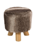 Beliani Hocker TOPEKA in Braun/Beige - (W) 33 x (H) 35 x (L) 33 cm