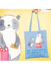 Mr. & Mrs. Panda Shopping Tasche Mama Herz Gold mit Spruch in Sky Blue