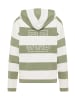 ELBSAND Hoodie Eydis in Cloud White + Green Leaf STRIPE