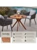 tectake runder outdoor Esstisch aus massivem Akazienholz, 70 x 70 x 62 cm
