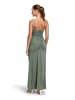 Vera Mont Abendkleid mit Wasserfallausschnitt in Dark Green/Grey