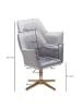 KADIMA DESIGN Schreibtischstuhl Samt Design Drehstuhl mit Lehne, Schalenstuhl in Grau
