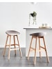 Beliani 2er-Set Barhocker MICCO in Beige/Braun