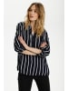 Kaffe Langarm-Bluse KAstridy in Midnight Marine/Chalk