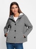 Heine Sweatjacke in schwarz-ecru-geringelt